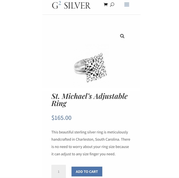 G2 St. Michael's Adjustable Statement Ring Silver Filigree Square Pendant - sz 7 - Picture 12 of 12